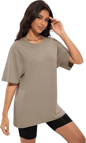 3/4 Pack Oversized Tshirts for Women. Loose Fit Crew Neck Summer Baggy Tops Workout Tees Plus Size T Shirts