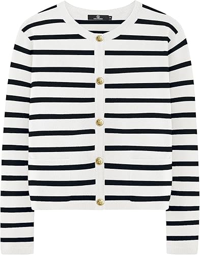 LILLUSORY Women Striped Cardigan Sweaters 2025 Fall Outfit Cloth Fashion Trendy Casual Long Sleeve Tops