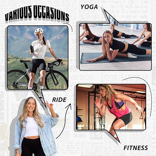 Sundwudu 4 Pack Biker Shorts for Women - 8” High Waist Tummy Control Summer Workout Shorts for Running Yoga Athletic